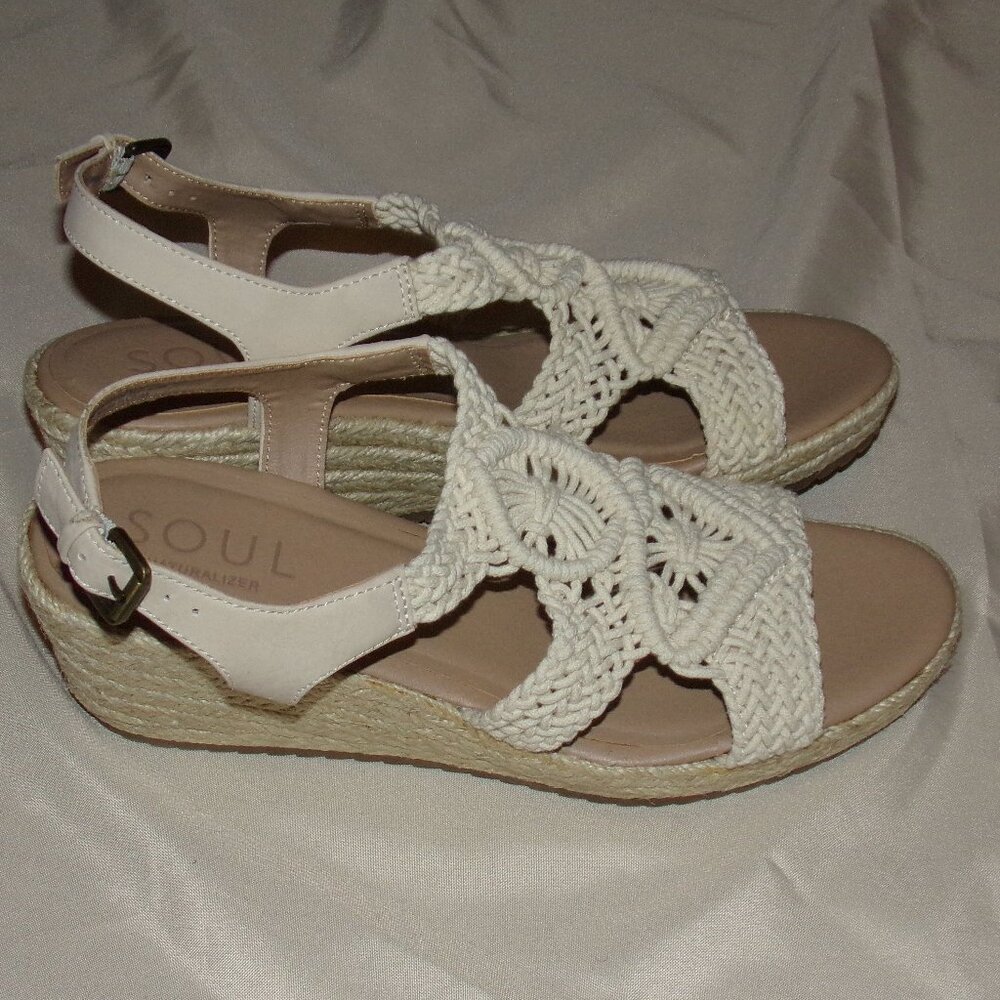 SOUL NATURALIZER OASIS ESPADRILLE WEDGE SANDALS SZ 11M